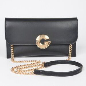 Faux Leather G Buckle Clutch